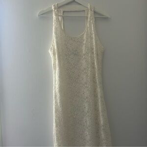 Dynamite Retro Medium Semi-Formal Lace White Dress